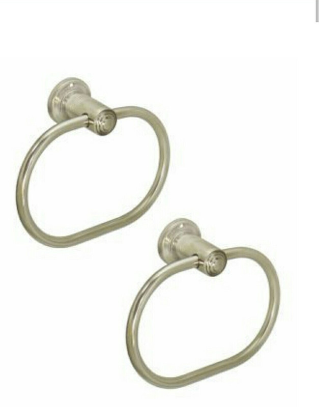 deeplax towel ring oval towel holder stand-2 pcs silver Towel Holder(Stainless Steel)