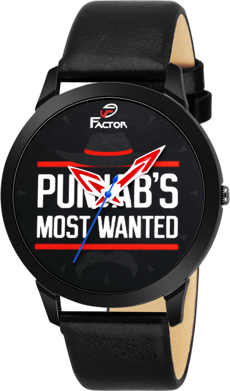 factor FR-BWKF-WANTED Super Premium Black WANTED Collection Analog Watch  - For Men