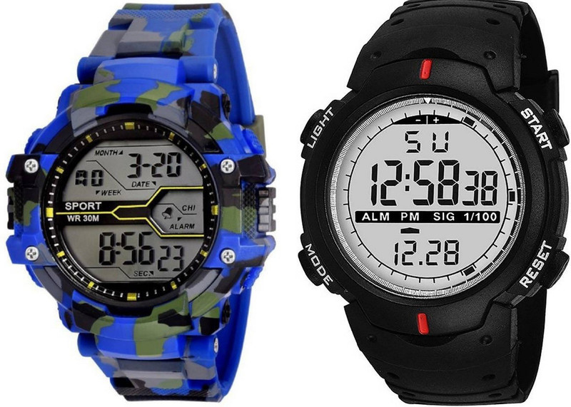 zintaas BLUE & BLACK WATCH_PROFESSIONAL DESIGNER RUBBER BELT WATCH COMBO FOR BOYS_MEN NEW ARRIVAL FAST SELLING TRACK DESIGNER Digital Watch  - For Men