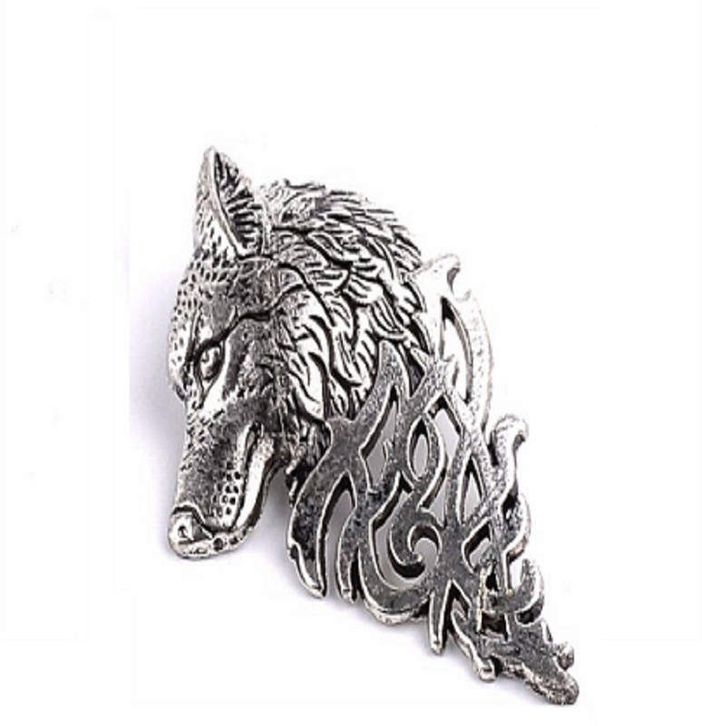 kraft trendz 1 Pc Charming Vintage Men Wolf Badge Brooch Lapel Pin Shirt Jewelry Gift Nice Gift ( Silver) Brooch(Silver)