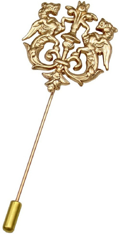 kraft trendz Classic Double Lion Lapel Pin/Brooch for Men Suit Accessories Pin Wedding Party Jewellery – gold Brooch(Gold)