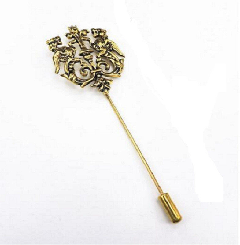 kraft trendz Classic Double Lion Lapel Pin/Brooch for Men Suit Accessories Pin Wedding Party Jewellery – brown Brooch(Brown)