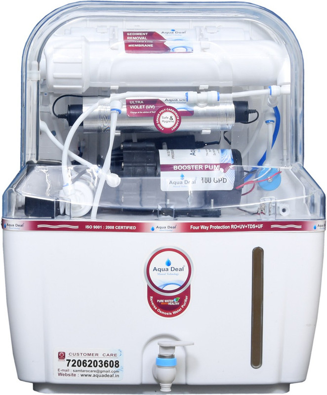aquadeal pure 15 L RO + UV + UF + TDS Water Purifier(White)