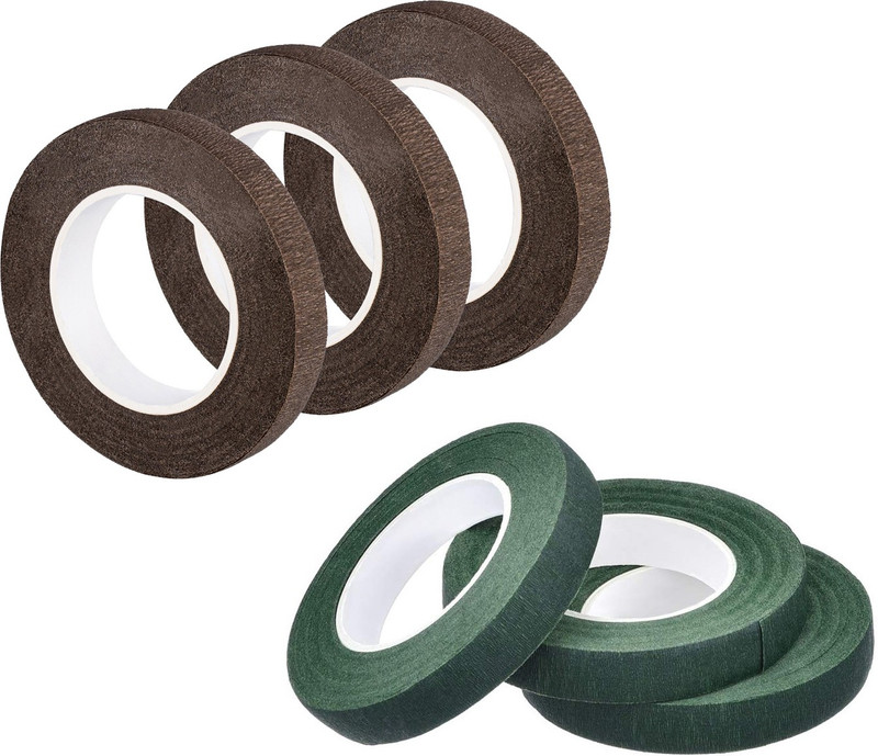 just flowers Flower Making Floral Tape 12mm 3pcs Dark Brown and 3pc Dark Green