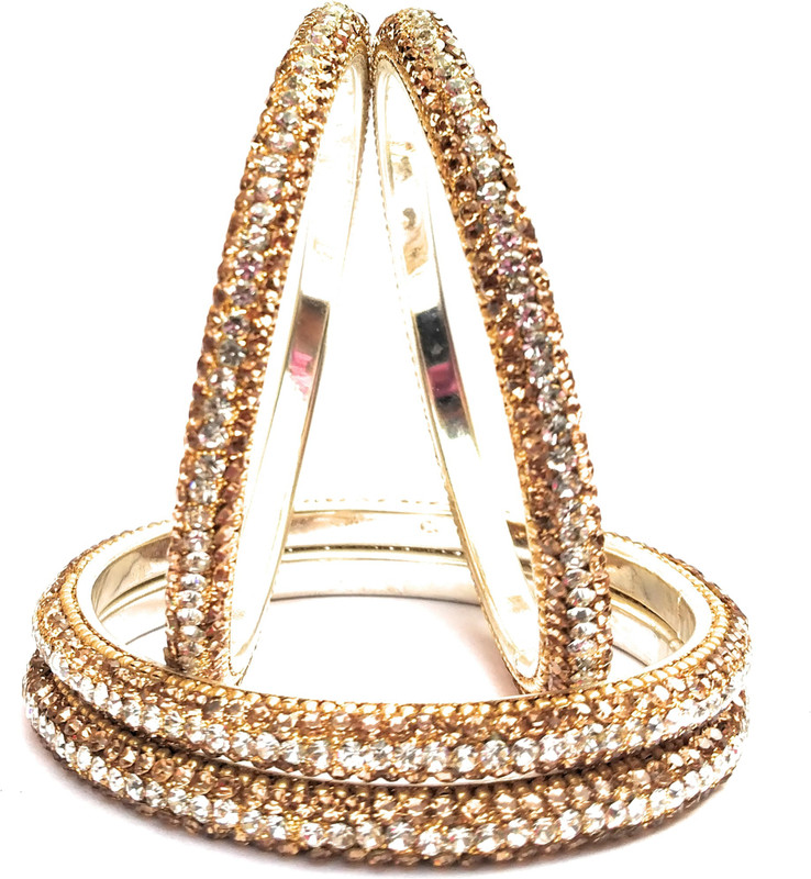 rtm Brass Gold-plated Bangle Set(Pack of 4)