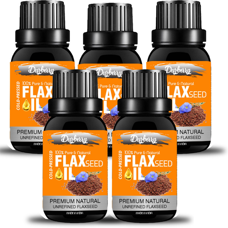 duzberry 100% Pure & Natural Premium Flaxseed oil 25 ML Pack of 5 (125 ml)(25 ml)