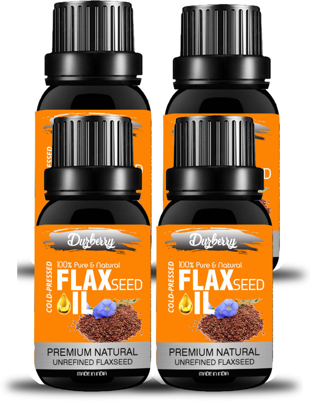 duzberry Tattva Pure, Cold Pressed Flaxseed Oil for Hair and Skin, Hair Oil 30 ML Pack of 4 (120 ml)(30 ml)