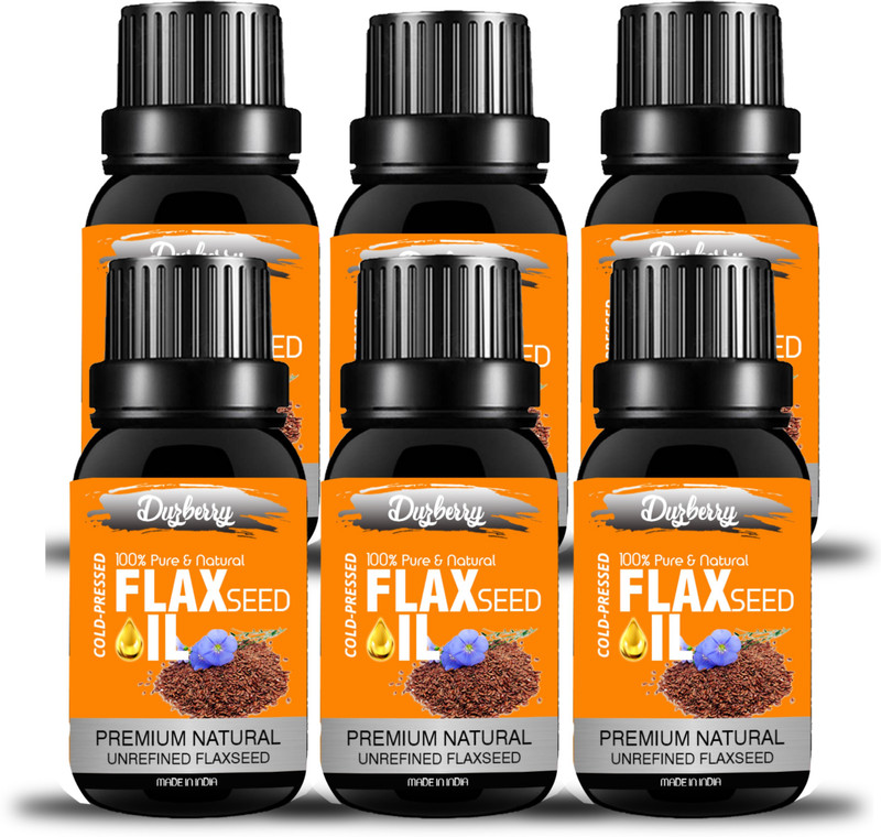 duzberry 100% Pure & Natural Premium Flaxseed oil 25 ML Pack of 6 (130 ml)(25 ml)