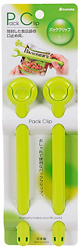 inomata NA 25 cm Plastic Sealing Clips(Set of 2, Green)