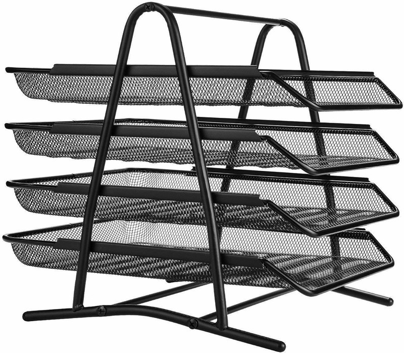 goodwill tech 4 Compartments Metal Desk file Tray(Black)
