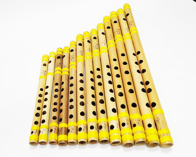 garhwal musical Set of 13 Pcs Basic Bansuri - Indian Bamboo Flute Set Bamboo Flute(49 cm)