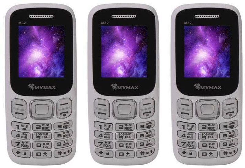 Mymax M32 Combo of Three Mobiles(White)