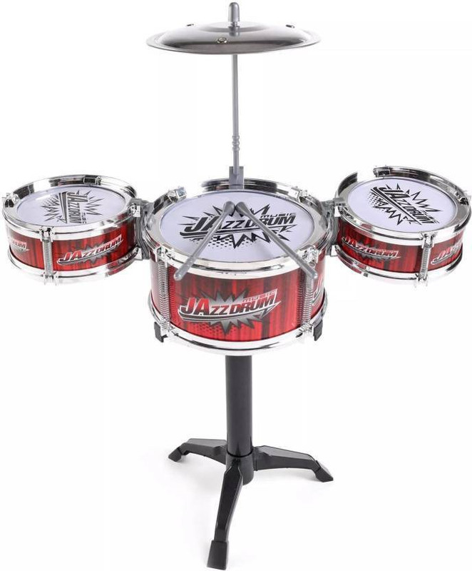 oongly Jazz Drum Set with Chair - Music Toy Instrument with High Straight PVC Material Drumhead for Kids with Multi Color(Multicolor)