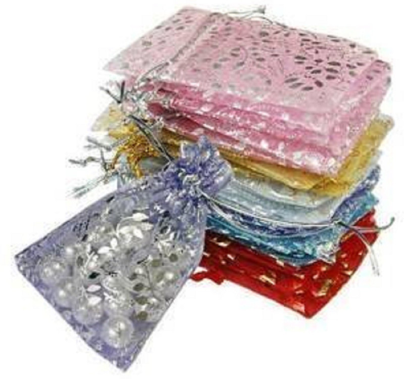 sadar shop (Pack of 50) 5" x 7" Organza Pouches Multicolor Potli(Multicolor)