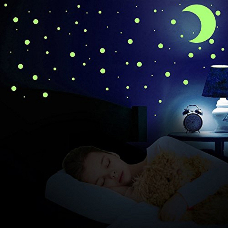 creative kraft Medium Round Dot Night Glow Self Adhesive Wall Stickers  Sticker(Pack of 1)