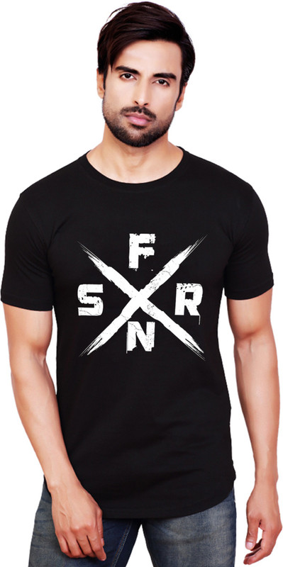 vikclique Typography Men Round Neck Black T-Shirt