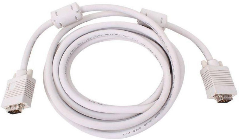 genxtra TV-out Cable VGA_3 Meter(White, For Computer, 3 m)