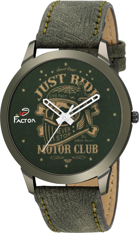 factor FR-BWKF-MOTORCLUB Super Premium Green MOTOR CLUB Sarcastic Collection Analog Watch  - For Men
