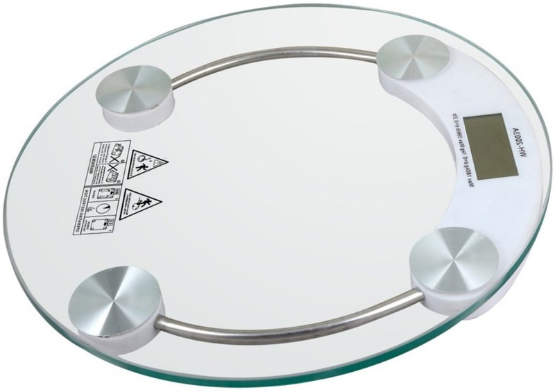 Zelenor Personal Human Body Weight Machine Digital Thick Round Transparent Glass (2003A5) Weighing Scale(White)