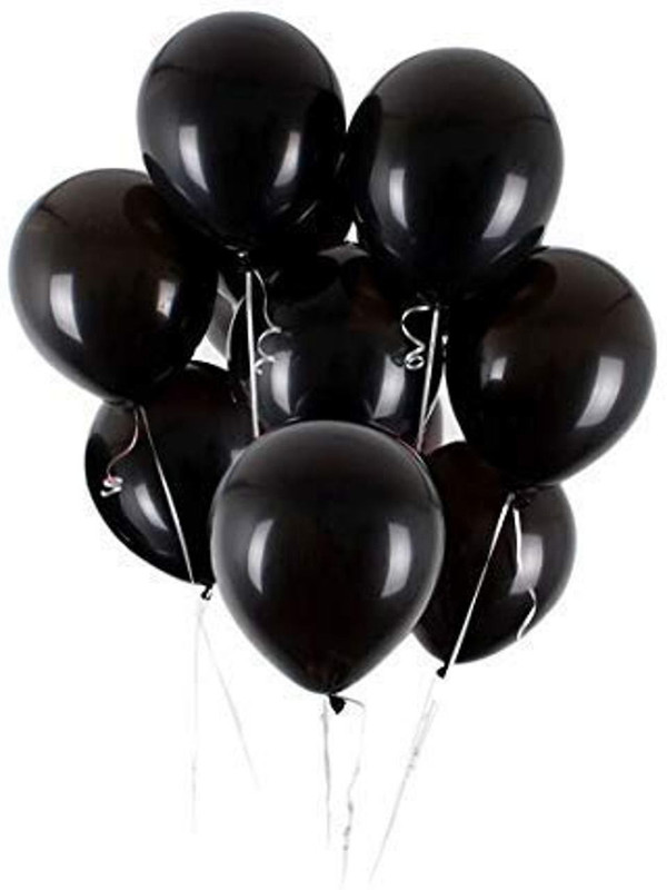 mra fashion Solid metallic black Balloon for party decoration (Pack of 50) Balloon(Black, Pack of 50)