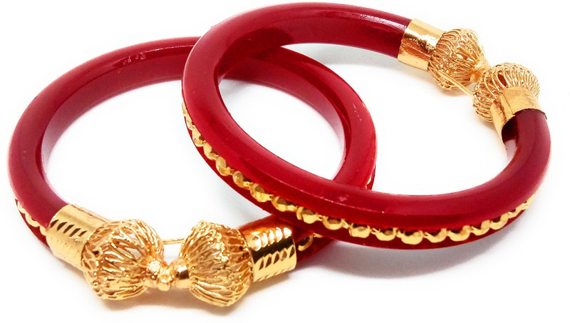tanvi j Plastic Gold-plated Bangle Set(Pack of 2)
