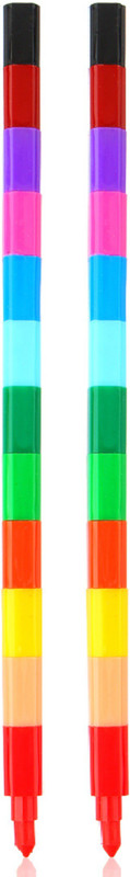style craze 12 Colors Crayon Creative Building Blocks Crayon Graffiti Pens For Kids Painting Drawing Art Supply School Reward Office Supply (pack of 2)(Set of 2, RED,YELLOW,PINK,ORANGE, BLUE,DARK BLUE,GREEN,DARK GREEN, SKIN,PURPLE,BROWN,BLACK)