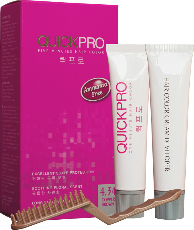 quickpro Ammonia free 1 Minute  Hair Color(Copper Brown 4.34)
