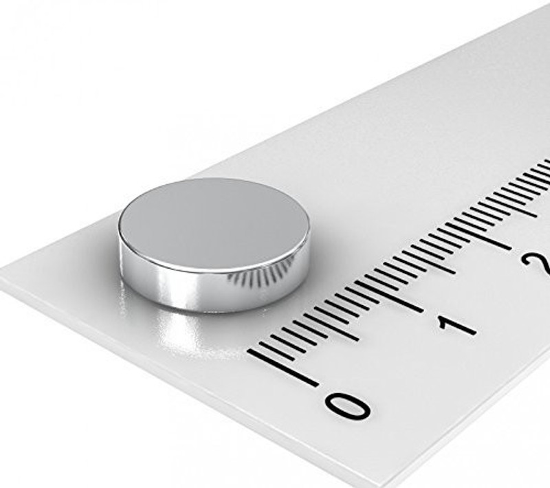 techamazon 12mmX3mm Magnets Nickel Coated Round Premium Brushed Refrigerator Magnet For Science And School Project Multipurpose Office Magnets Pack of 1(Silver)