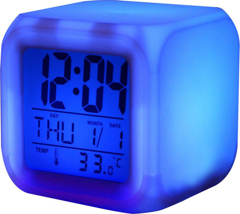 vimal creation Digital Color Change Led Alarm Clock Calendar Temperature Desktop Digital Clocks Table Backlight Light Decoration Digital Multi-Color Clock