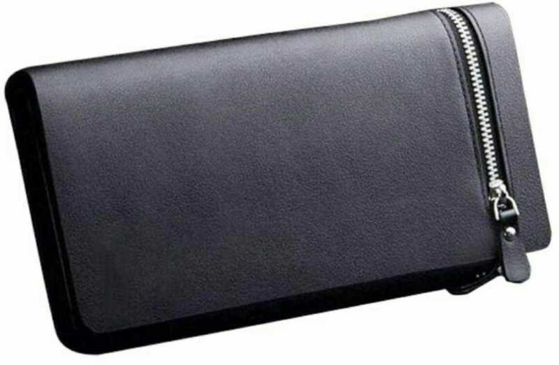 pidengbao Girls Casual Black Artificial Leather Wallet(14 Card Slots)