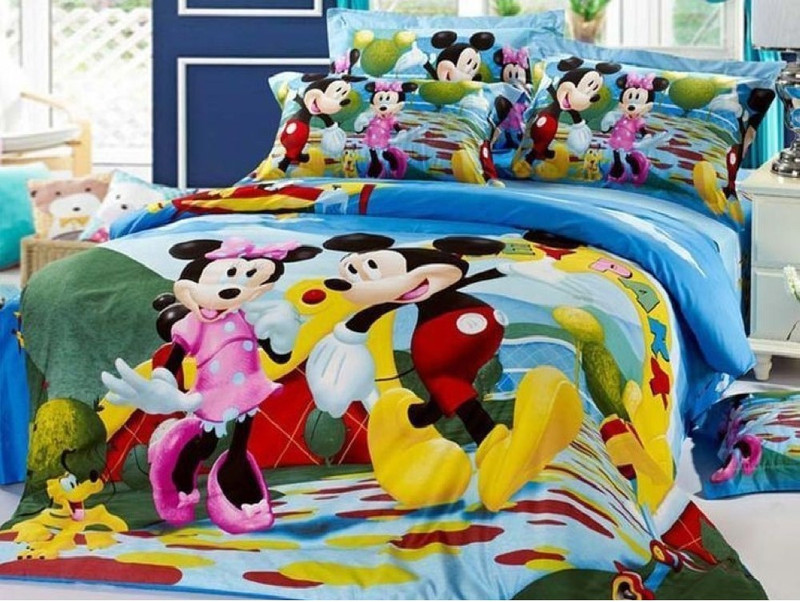home readiness 140 TC Polycotton Double Cartoon Bedsheet(Pack of 1, Blue)