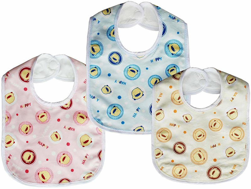 mom and son Baby Cotton Bibs, Multicolor (Pack of 3)(Multicolor)