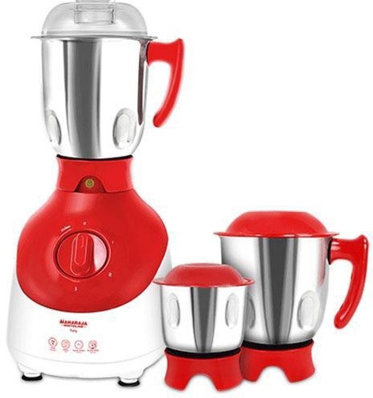 Maharaja Whiteline 2017 5200000836 750 Mixer Grinder(Red and White, 3 Jars)