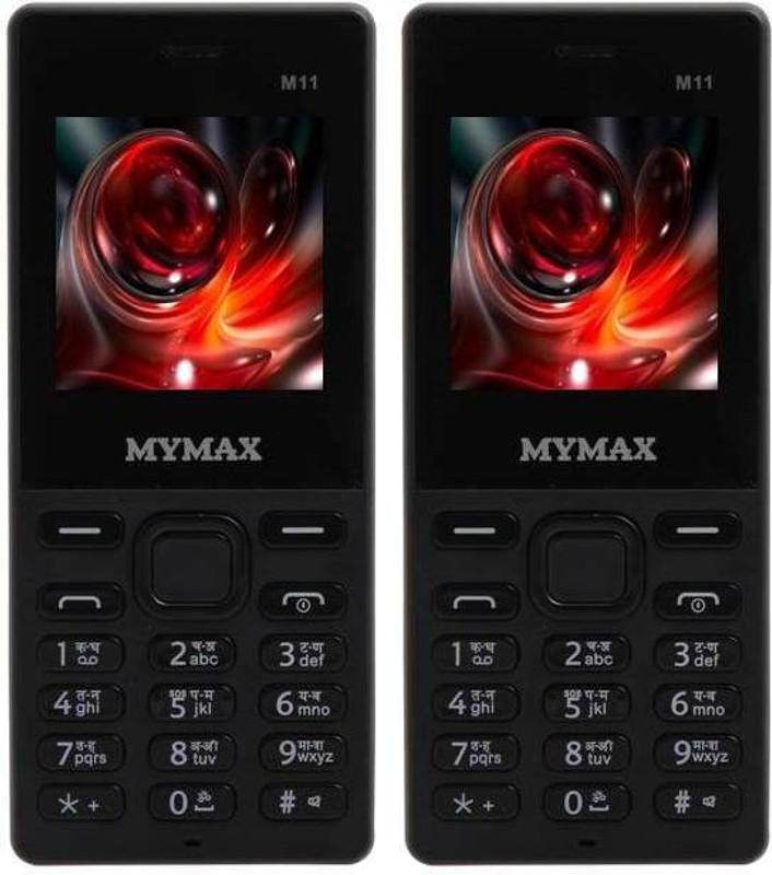 Mymax M11 Combo of Two Mobiles(Black&Black)