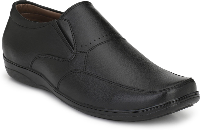 kingson Mens Formal Office Shoes|Comfort Slip On Shoes For Mens Slip On For Men(Black)