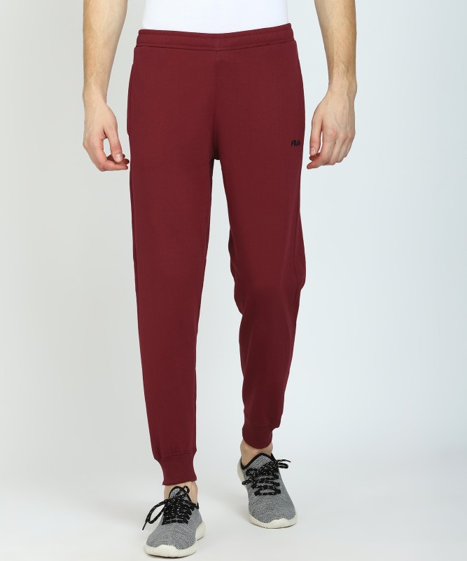 fila solid men's track pants