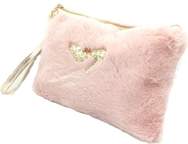 shamax SHOE FUR COSMETIC BAG (PINK) pouch_potli Vanity Box(Pink)
