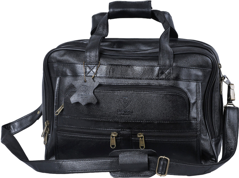 KOBRA 19119 Medium Briefcase - For Men & Women(BLACK)