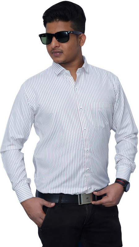 arman Men Checkered Casual White Shirt