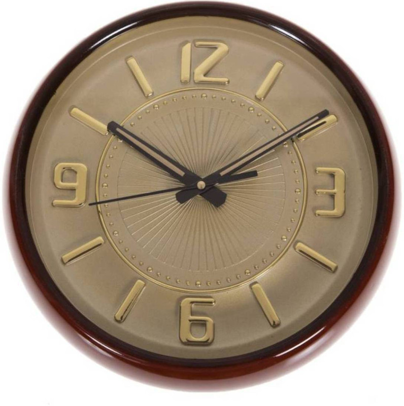 angles choice Analog 26 cm X 26 cm Wall Clock(Brown, With Glass)