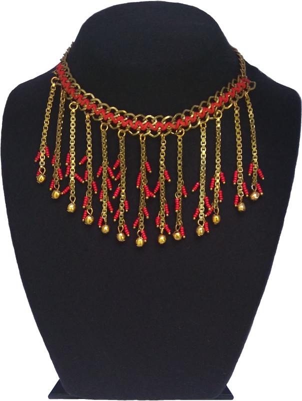 abhisu antique jewellery Hand Made Antique Nacklace Set for women latest Beads Gold-plated Plated Copper, Brass, Bronze, Brass Necklace Set