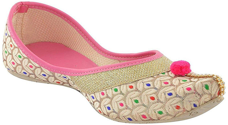 sdshopping Ethnic Jutis For Women(Beige, Gold)