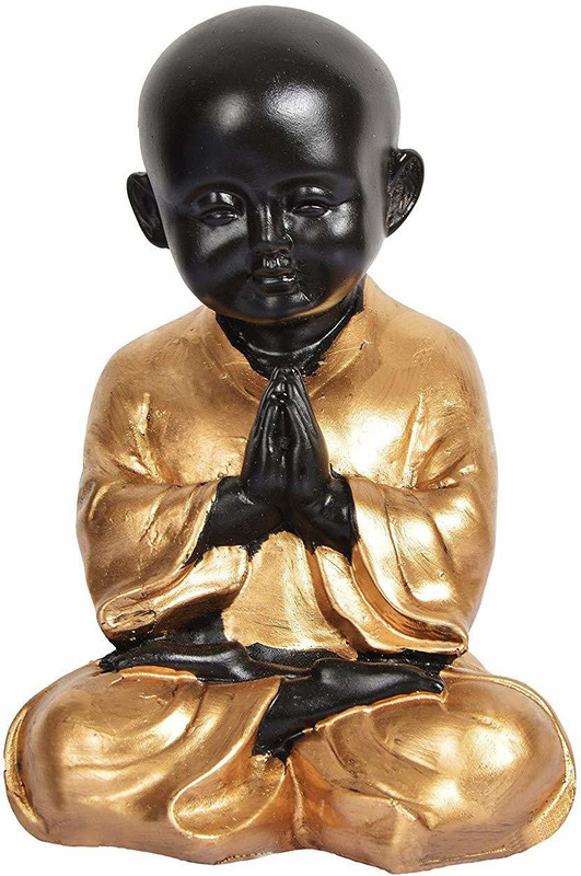 zart Decorative Ceramic Namaste Baby Buddha Monk, Idol Statue Showpiece Figurine Decorative Showpiece  -  4 cm(Ceramic)
