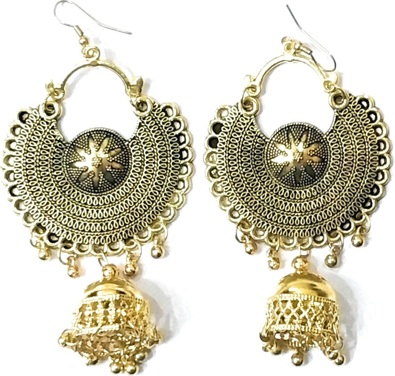 heena collections german silver earring for woman German Silver Jhumki Earring
