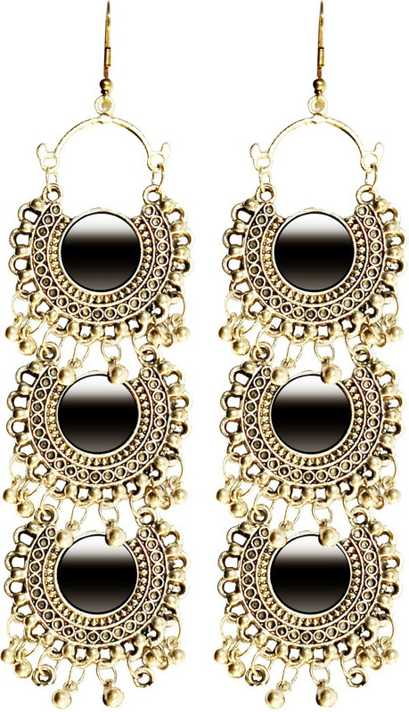 candywoodcraft Afghani Style Beautiful Oxidized German Silver Drops & Danglers