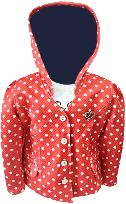 truffles Girls Casual Jacket T-shirt(Red)