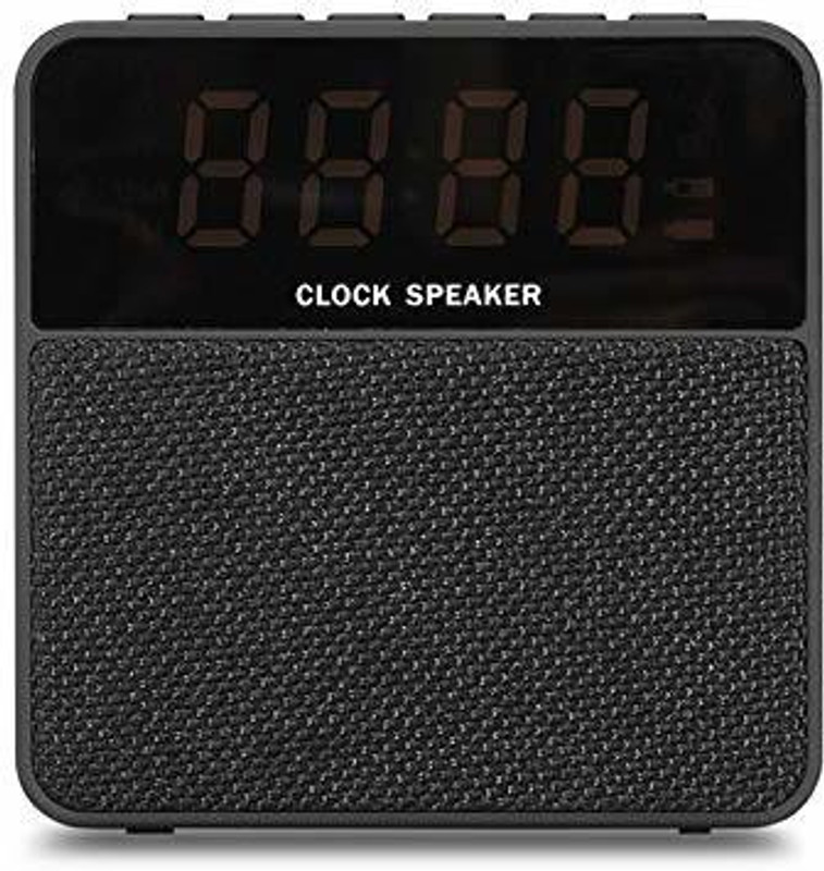 yashi creation fabric speaker mini portable alarm clock card Bluetooth speaker phone audio wireless desktop subwoofer clock display 3 W Bluetooth  Speaker(Black, Stereo Channel)