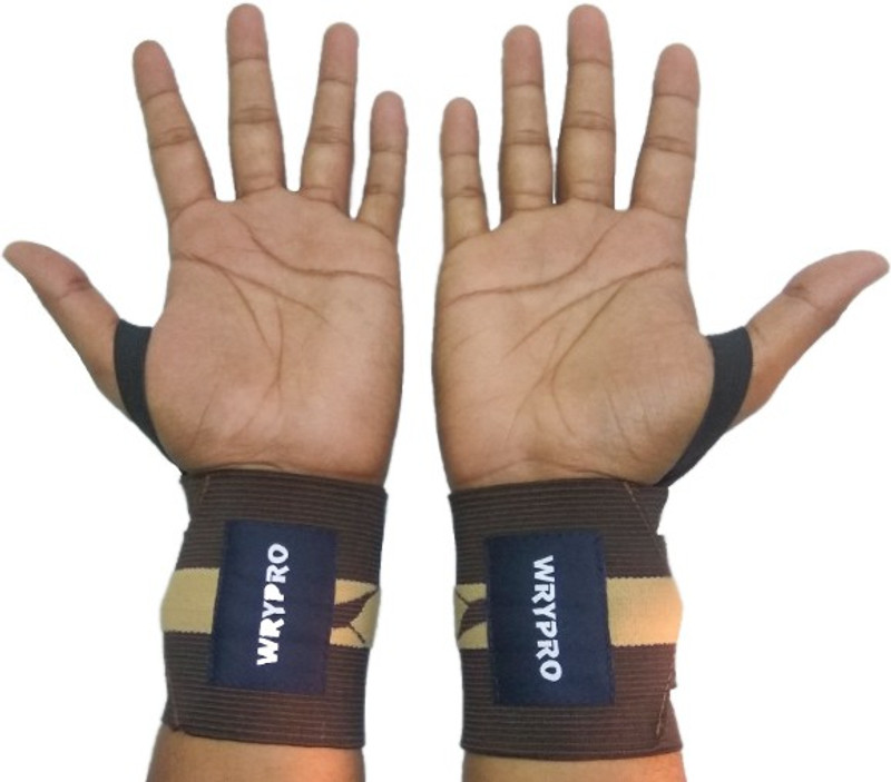 wrypro Matrix Weight Lifting Straps Wrist Support(Brown)