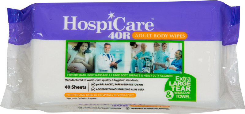 hospicare ADULT BODY WIPES 40R-EXTRA LARGE TEAR RESISTANT TOWEL(40 Pieces)