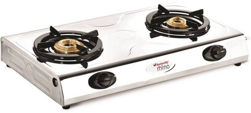 Butterfly Present Stainless Steel Gas Stove With 2 Burner Rhino 2b
